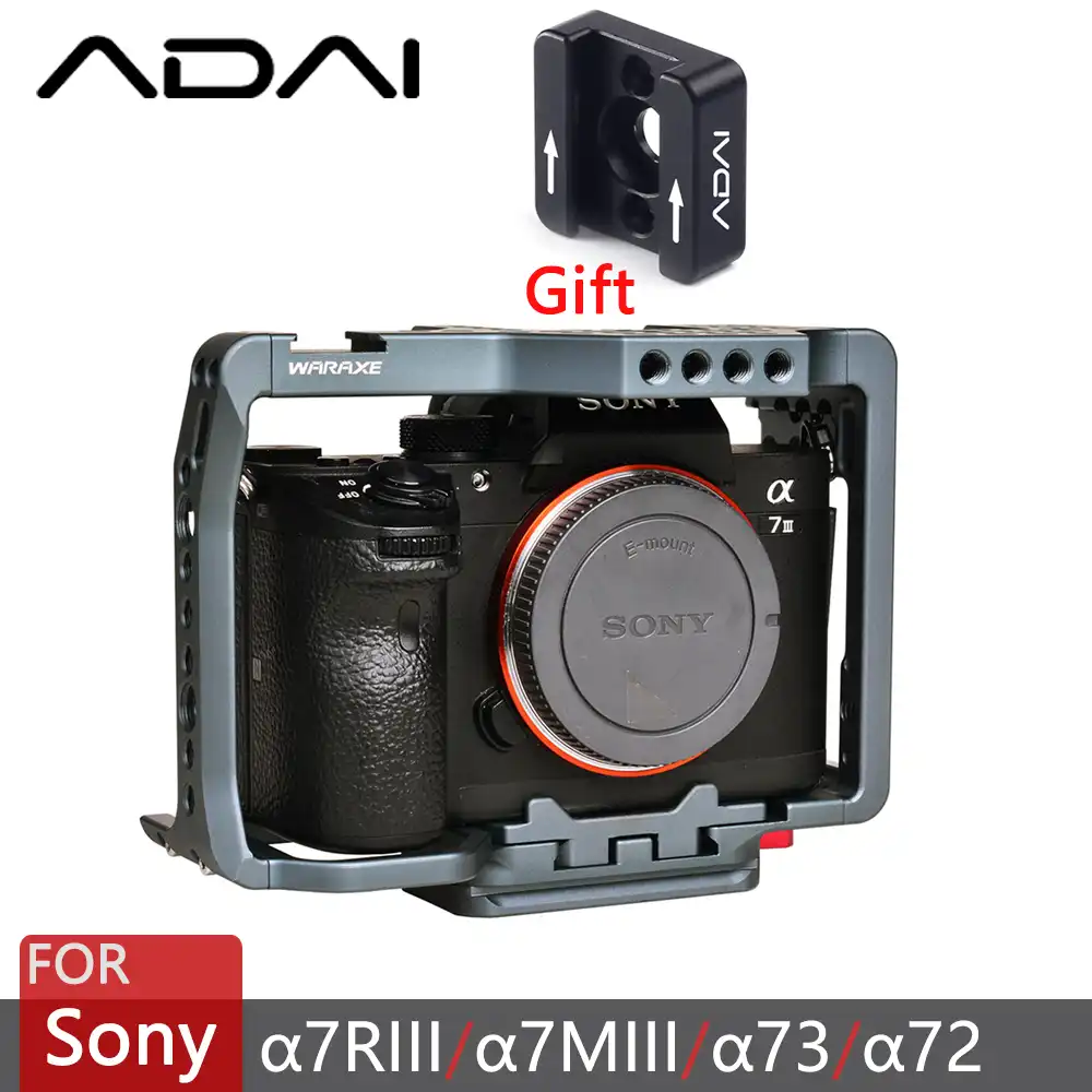 ILCE-7RM3 / A7R Mark III A7II Camera Camera Cage for Sony A7RIII /A7III Video Film Movie Making Rig Stabilizer with Cold Shoe and ARRI Locating Hole ILCE-7RM3 / A7R Mark III A7II Camera Camera Cage for Sony A7RIII /A7III Video Film Movie Making Rig Stabilizer with Cold Shoe and ARRI Locating Hole