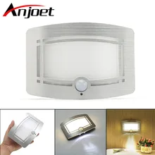 Anjoet беспроводной инфракрасный датчик движения настенный светодиодный Ночник Новинка батарея питание крыльцо Ночная лампа датчик движения свет дома