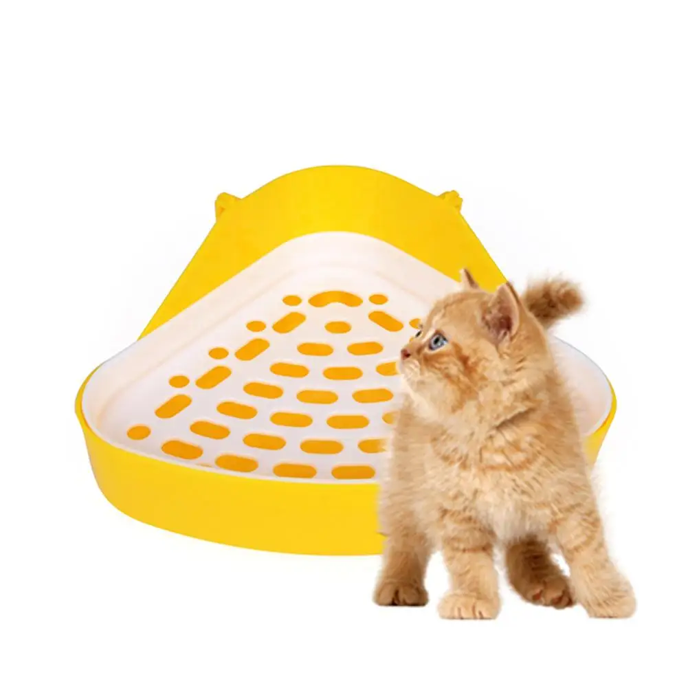 LumiParty Portable Pet Rabbit Triangle Toilet Tray Urinal Bowl Pee