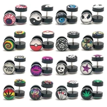 2 шт. новые серьги Модные ювелирные изделия женские серьги-гвоздики Штанга пирсинг панк мужские серьги черные