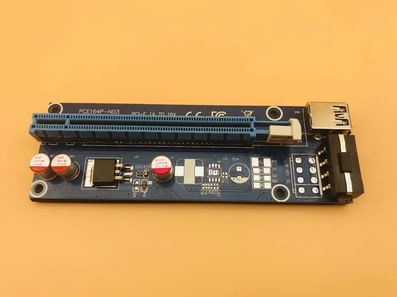 6 шт. 006 PCI E расширитель Express Riser Card PCIE 1x к 16x USB 3 0 SATA 4Pin IDE Molex Power для BTC Miner Mining