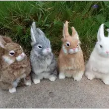 WYZHY четыре цвета дополнительно Моделирование большой кролик Мех животных сад украшение дома 22x16 см