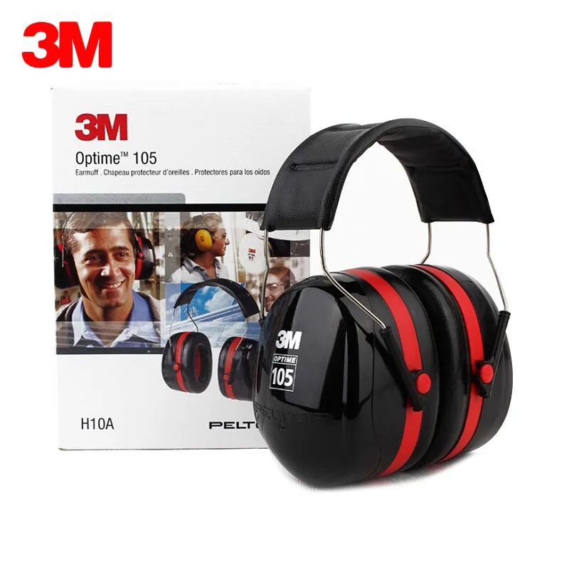 

3M H10A Safety Protective Earmuffs Professional Soundproof Ear muffs Headset Sound Insulation Anti-noise Hearing Protector 30dB