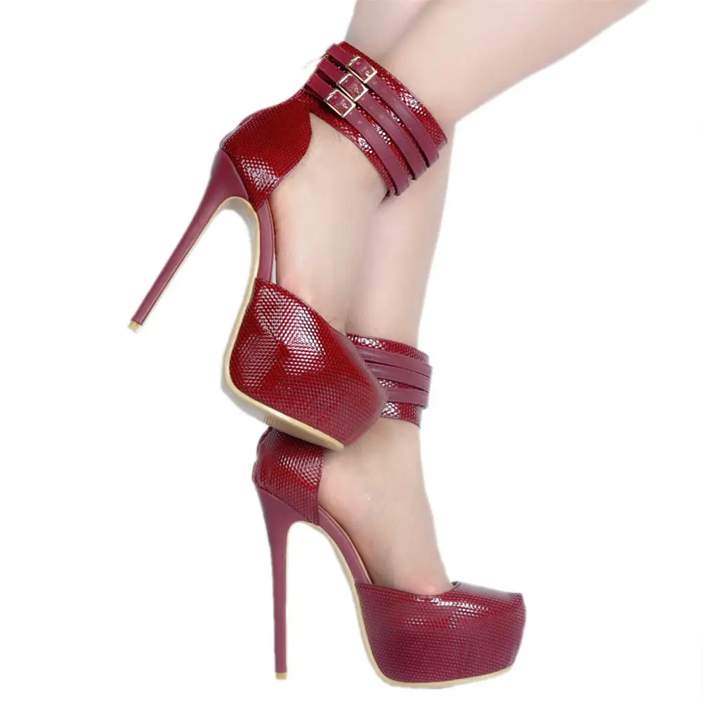 

Women's Sexy Plus Size 35-47 Party Wedding ankle-strap Women Shoes High Heels Platform Shoes Woman Pumps Women Sandals