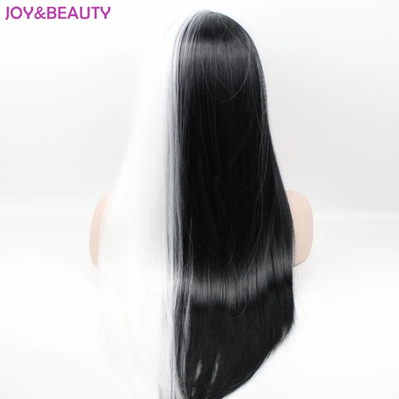 Черно белые длинные прямые парики JOY & BEAUTY синтетические волосы