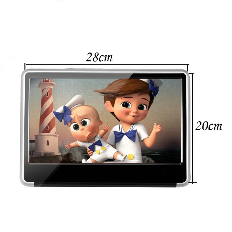 Cemicen 11.6 Inch Silver Car Headrest Monitor HD 1080P Video Digital IPS Touch Button Car DVD Playe