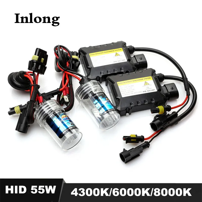 

INLONG 55W 12V Xenon Light Bulb Car Headlight H1 H3 H7 H11 H8 H9 9005 9006 4300k 6000k 8000k HID Slim Ballast Xenon Headlamp Kit