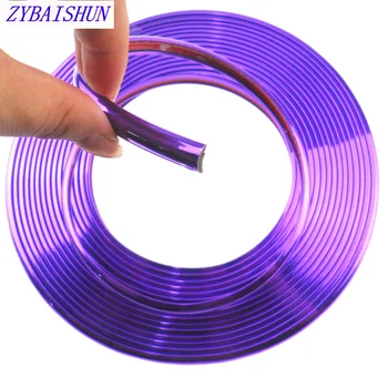 

Car-styling 8 Meter chrome decorative strip Wheel hub protection/Grille/body decoration sticker for Volkswagen vw POLO Tiguan