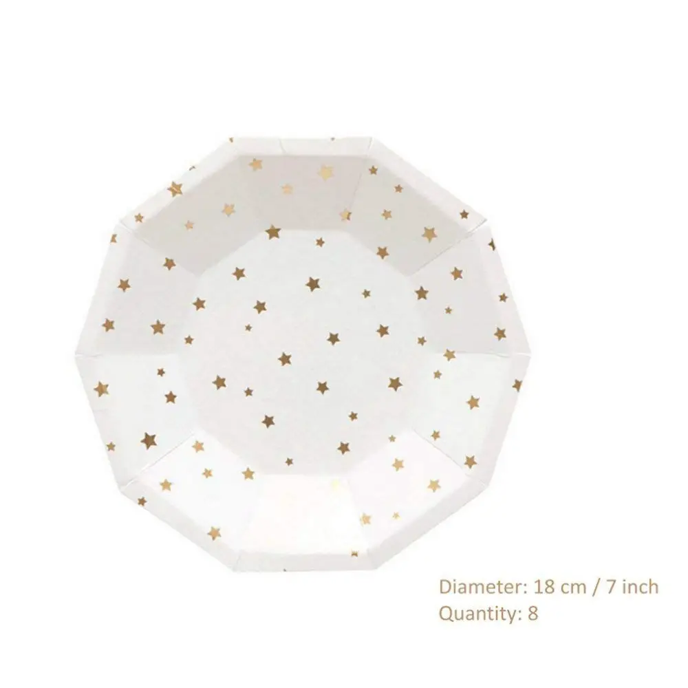 

36pcs Party Disposable Dinnerware Sets for Wedding Birthday Camping Party Tableware Gilding Decoration Star Party Paper Plates