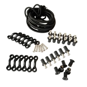 

5mm Cord Deck Loops Tie Down Pad Eye Screws Kayak Deck Rigging Kit Bungee Cord for Water Sports