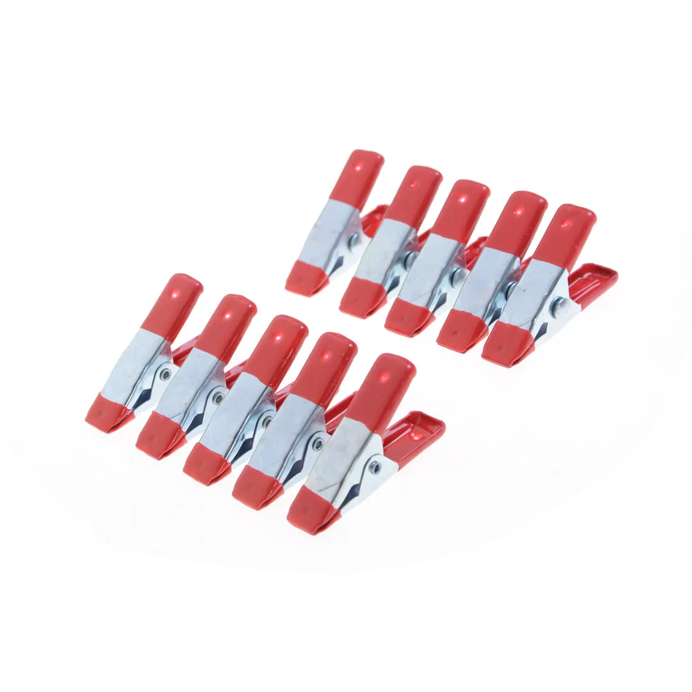 New 10pcs 2" Mini Metal Heavy Duty Spring Clamps Crocodile Clip Red