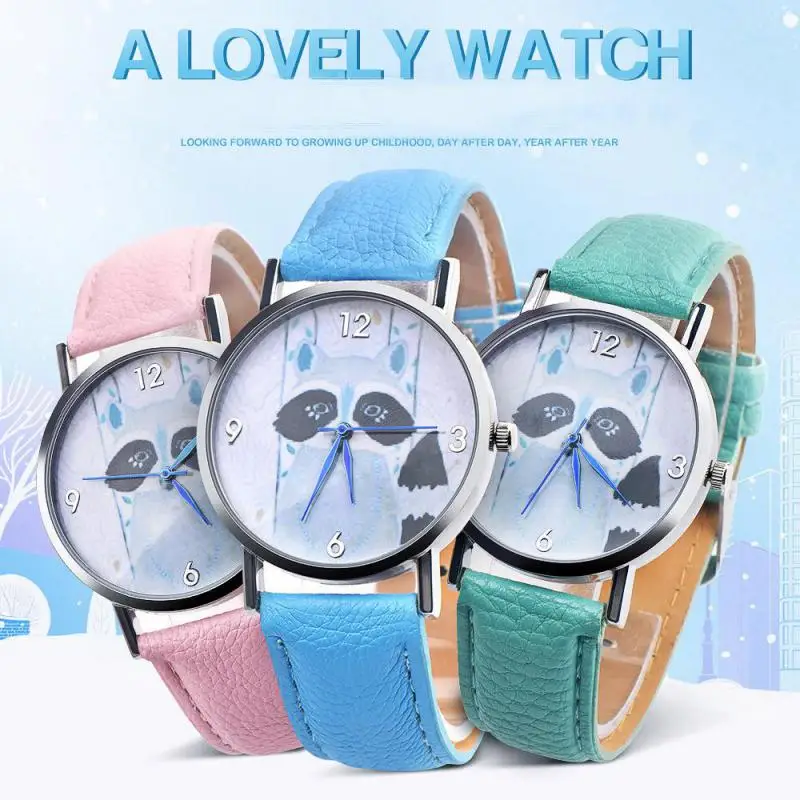 

Student Boy Student Quartz Watch Civet Cat Pattern Child Watch Female Simple Casual Quartz Watch Fashion Watch Child Gift