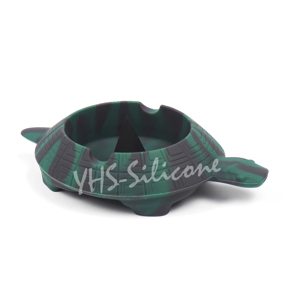 

Turtle Silicone Cigarette AshtrayHeat Resistant Square Ash Tray For Tobacco Tap Center Assorted Ashtray home or outdoor