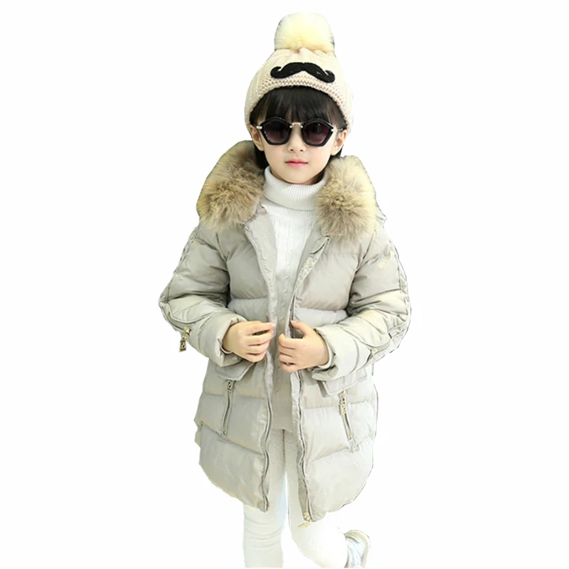 

2016 Winter Style Girls Children Hooded Outerwear Snowsuit Christmas Clothing Coats Jackets Warm Clothes Kids Down Parkas