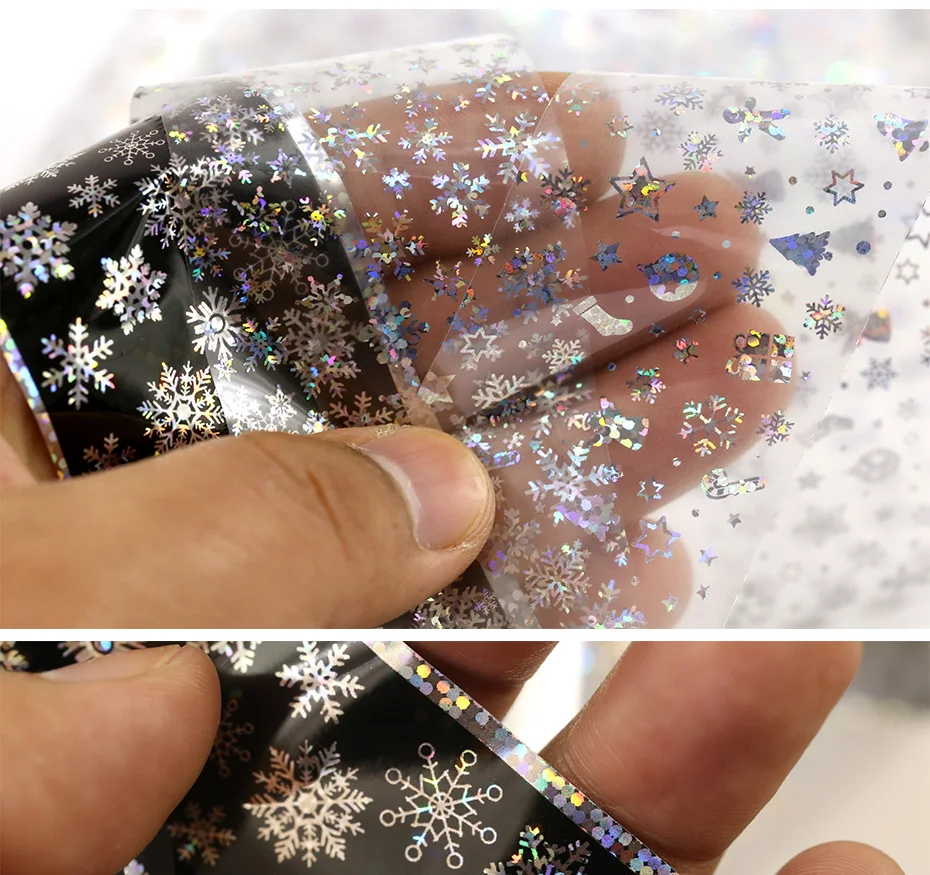 Blueness 4*100 см/рулон Рождественский дизайн лазерная Передача ногтей фольгированные наклейки для маникюра УФ гель украшения аксессуары наклейки со звездами