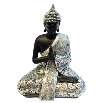 

Buddha medium sitting in silver and black 14x11x20 cm
