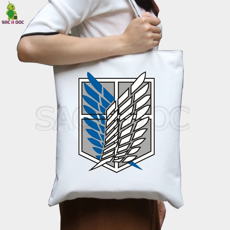 

Anime Attack on Titan Levi Scoutine Legion Canvas Handbag Shoulder Bag Large Capacity Shopping Bag Women Men Tote Handbags