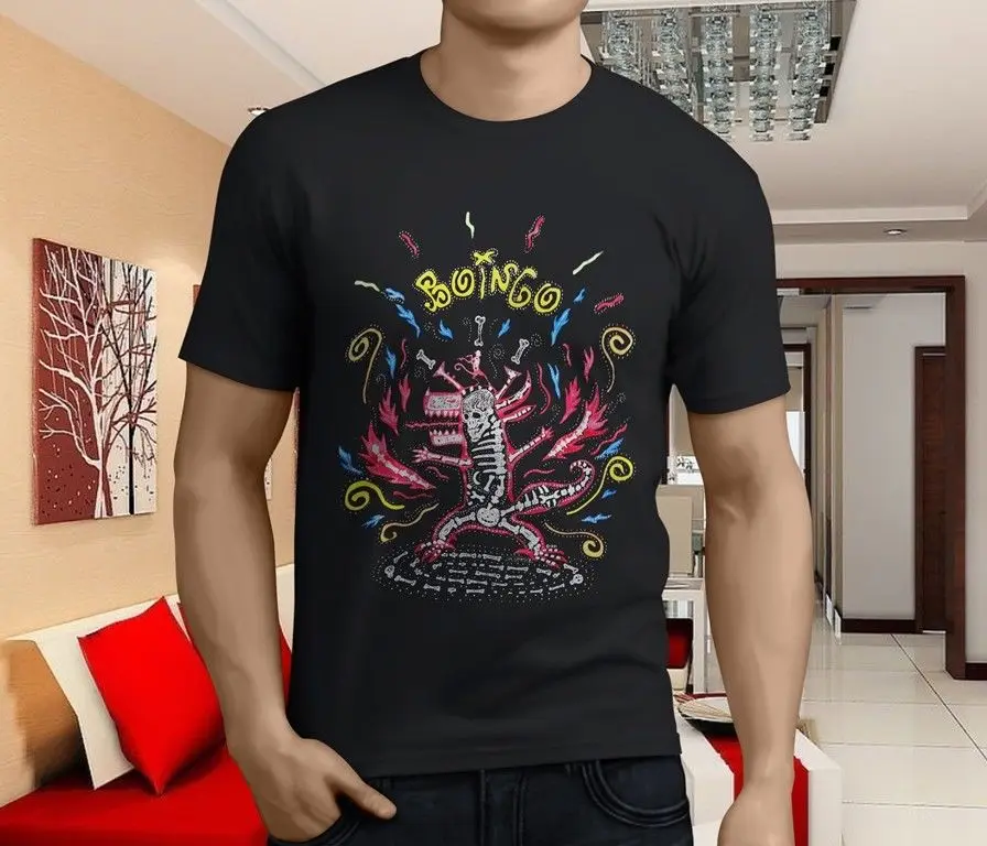 Новая популярная мужская Черная футболка Oingo Boingo размер Gift Подарочная Футболка с