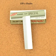 10 шт., многофункциональные перьевые лезвия из нержавеющей стали, профессиональная обрезка волос, бритва, лезвия для выскабливания бровей, лезвия для ножей HD0002