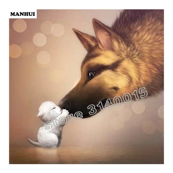 

5D Diy Diamond Painting Embroidery Full Animal Mother and wolf Cross Stitch Beads Handwork Kits Wall Mosaic Home Decor BFC091