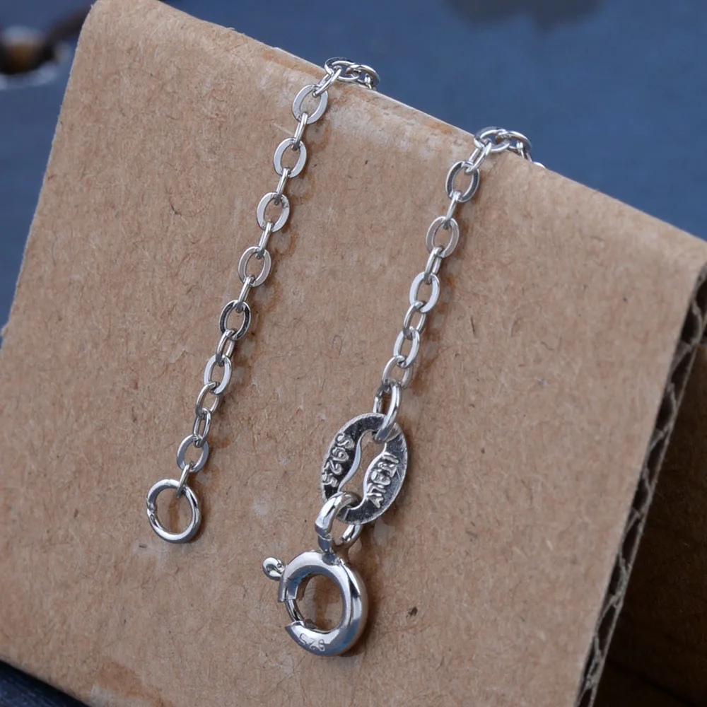 Basic Chain Only 100% 925 Sterling Silver Lobster Clasp Necklace Chain 40cm 50cm Link Ball Box Popcorn Chain Fine Jewelry