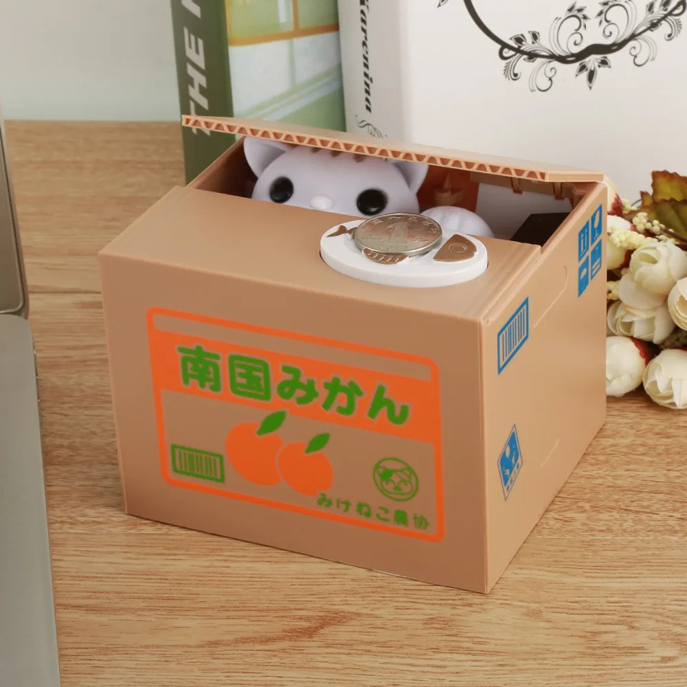 Забавные Игрушечные лошадки Белый Кот Panda Автоматическая Краже Монеты кошка котенок монеты Пенни центов Копилка Сбербанк деньги сохранить малыш ребенок подарок