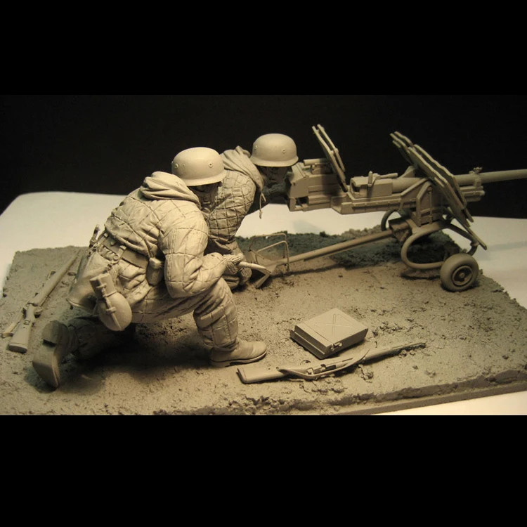1/16 набор для строительства фигурок из смолы солдат с canon (база в комплект не