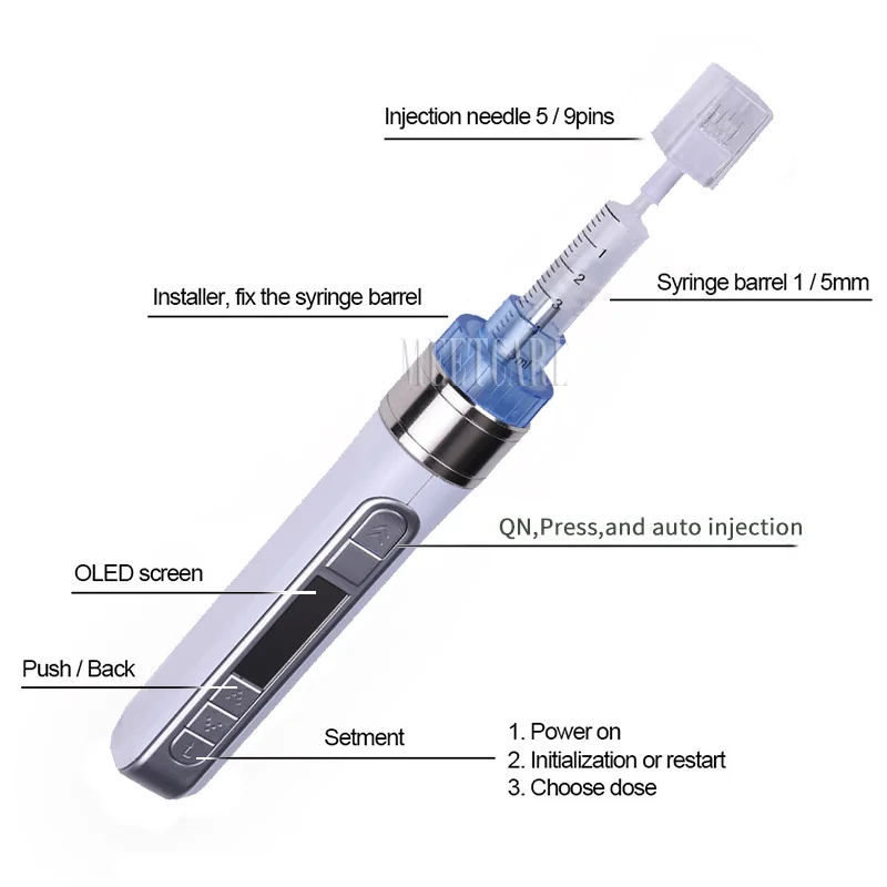 3D Умная Ручка для инъекций воды мезотерапия ручной мезо инжекторный пистолет для омоложения кожи лица удаление морщин и мешок салон красоты