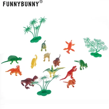 

FUNNYBUNNY Mini Dinosaurs Cake Decorating Supplies (12 Dinosaurs /4 Palm Tree count) Best For Cake Toppers