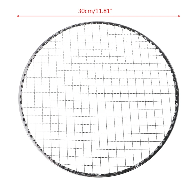 VFGTERTE 26/28/30/33cm BBQ Grill Round Grilling Meshes kitchen Outdoor Camping Vegetables Fish Seafood Cooking BBQ Tools