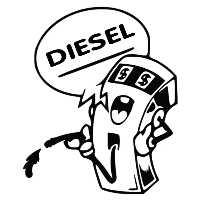 CS 31212*10cm DIESEL funny car sticker and decal silver/black vinyl