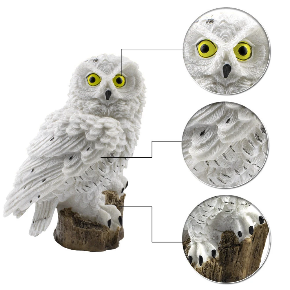 Novelty Owl Garden Ornament LED Path Light Solar Power Outdoor Waterproof Patio