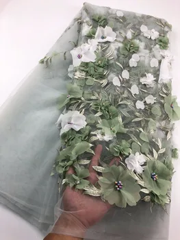 

New design African Lace Fabric High Quality Tulle African French Net Lace With Sequins African Lace For Nigerian Wedding A730-13