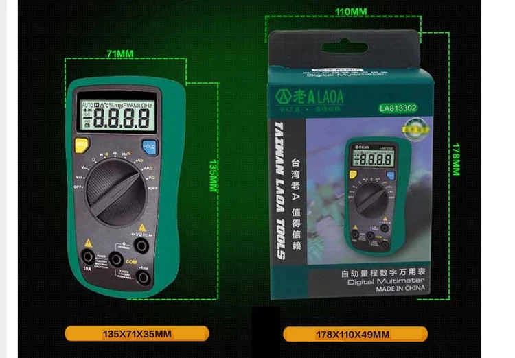 LAOA lcd профессиональный автоматический цифровой мультиметр Multimetro цифровые инструменты Электрический Тестер AC/DC Амперметр Вольтметр LA813302