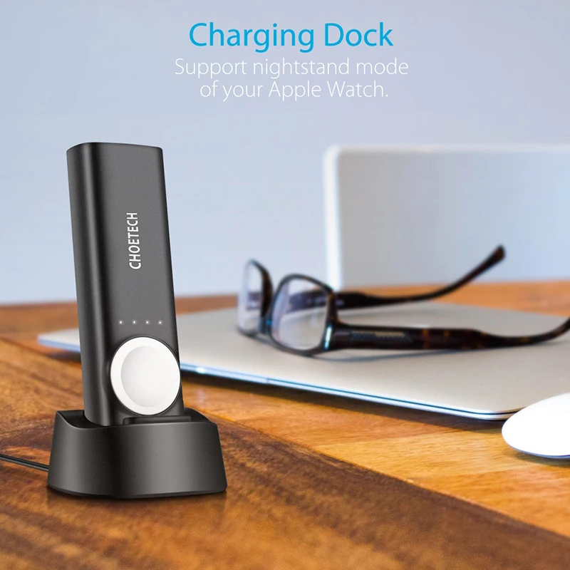 CHOETECH upgrade 2 in 1 Portable QC 4.0 Mobile Power Supply for IWatch Wireless Charger 5000mAh support USB-PD Type-C Power Bank CHOETECH upgrade 2 in 1 Portable QC 4.0 Mobile Power Supply for IWatch Wireless Charger 5000mAh support USB-PD Type-C Power Bank