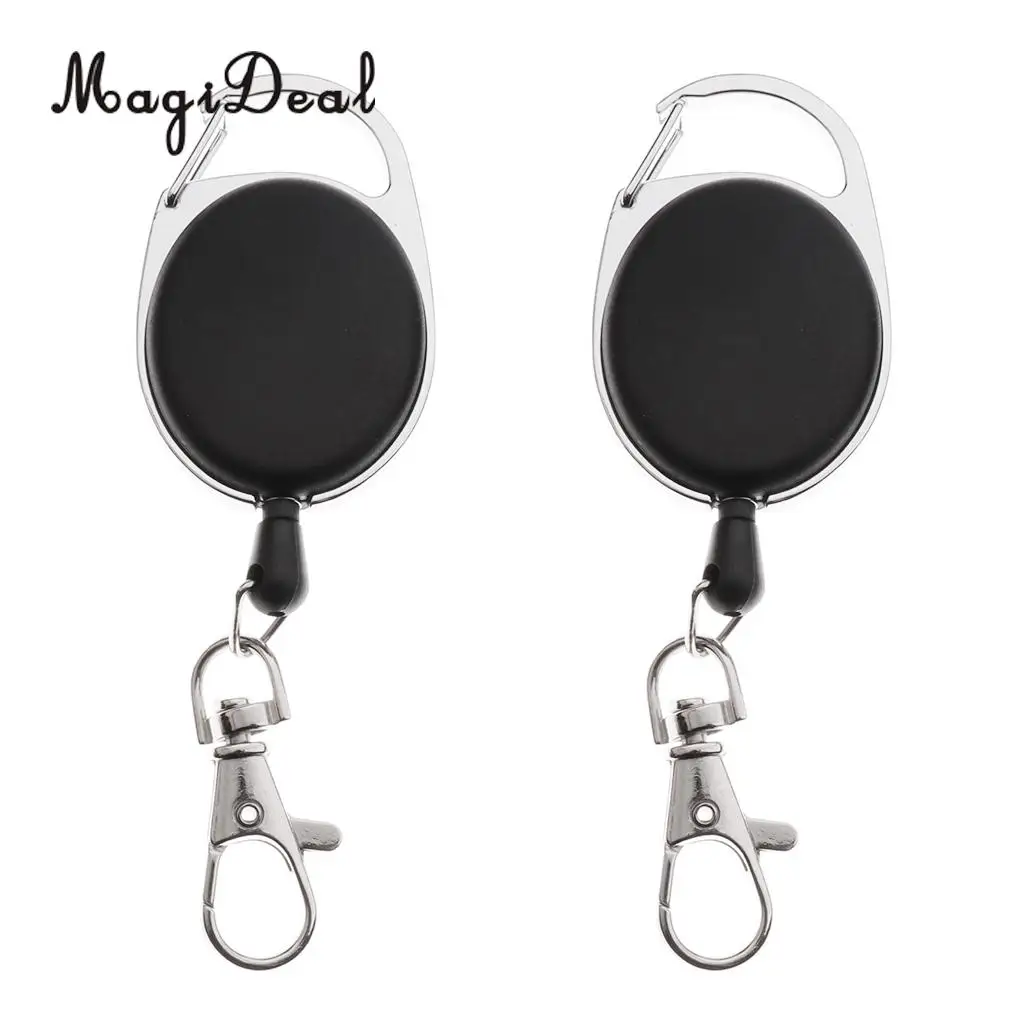 MagiDeal 2 Pieces Outdoor Retractable Keychain Key Ring Recoil Pull Reel Belt Clip Ffor Outdoor Climbing Equipment Accessories