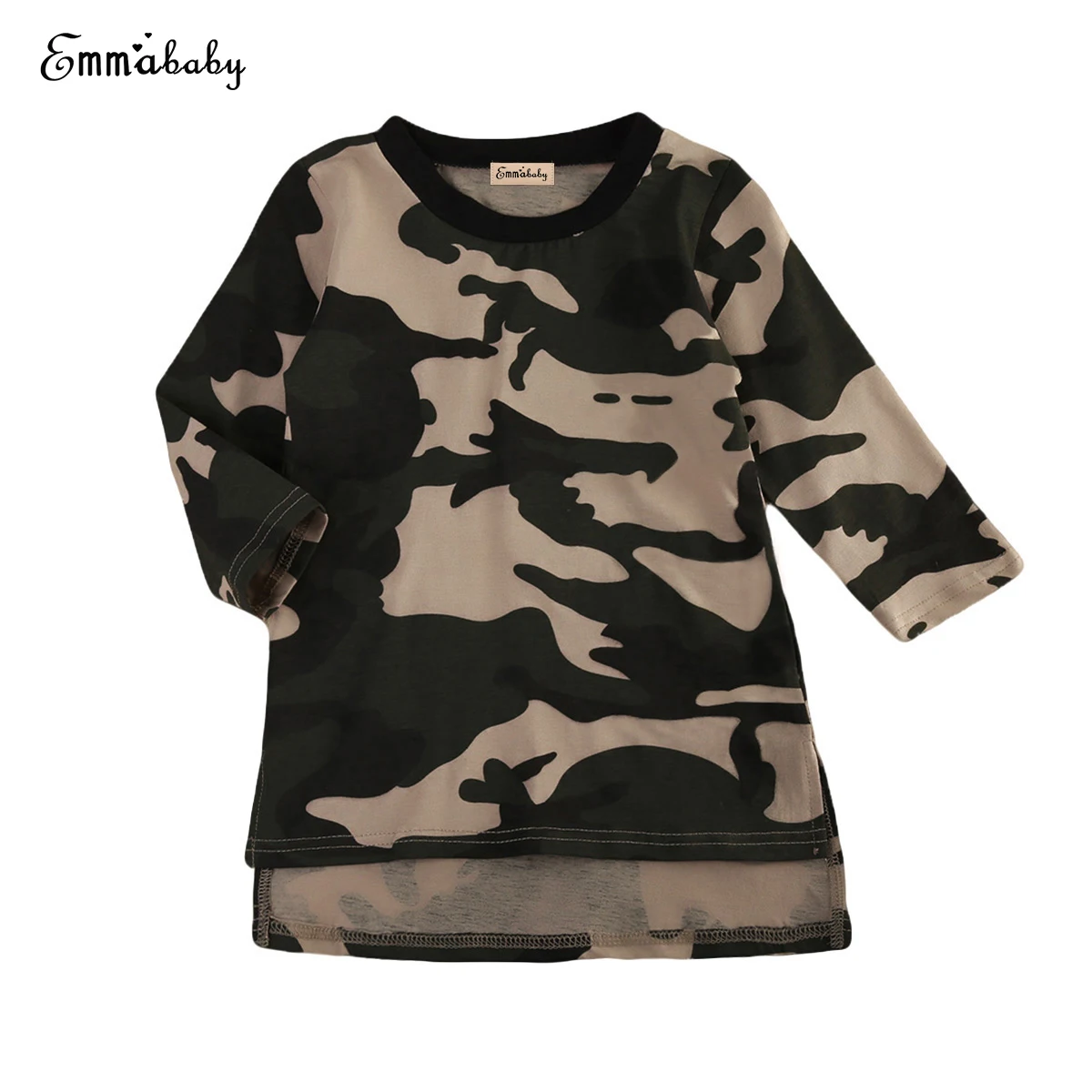 

2018 Newborn Girls Dress Infant Baby Girl Clothes Camo Princess Party Dress Long Sleeve Warm Clothes Camouflage Sundress