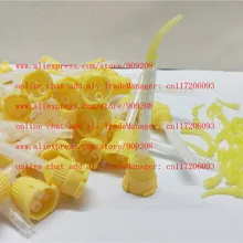 Стоматологическая лаборатория протез лаборатория желтых трубок Одноразовые Силиконовые Резиновые смешанные пробки миксер головка 50 комплектов