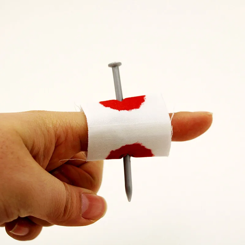 Bloody Prank Fake Nail Through Finger Magic Trick Scary Halloween Party