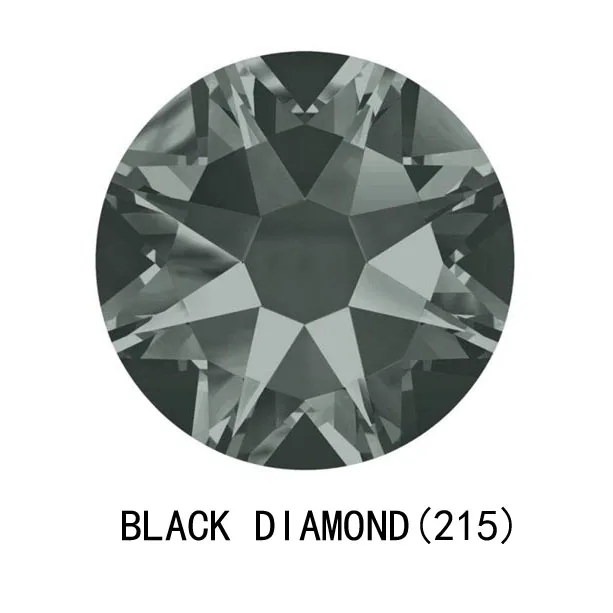 2088 без горячей фиксации CZ Стразы 8Big 8Small Strass SS10 SS16 SS20 SS30 SS40 DIY Стразы с плоской задней поверхностью для украшения ногтей одежды - Цвет: Black Diamond