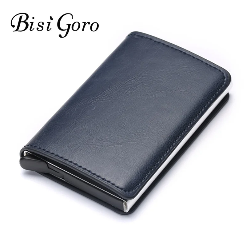 

Bisi Goro Unisex Credit Card Holder Blocking Card Wallet RFID Carbon Card Holder Aluminum Slim Short Card ID Holder Dropshipping