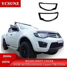 Nero opaco Fari Copertura Trim Per Mitsubishi L200 Triton 2006 2007 2008 2009 2010 Car Styling