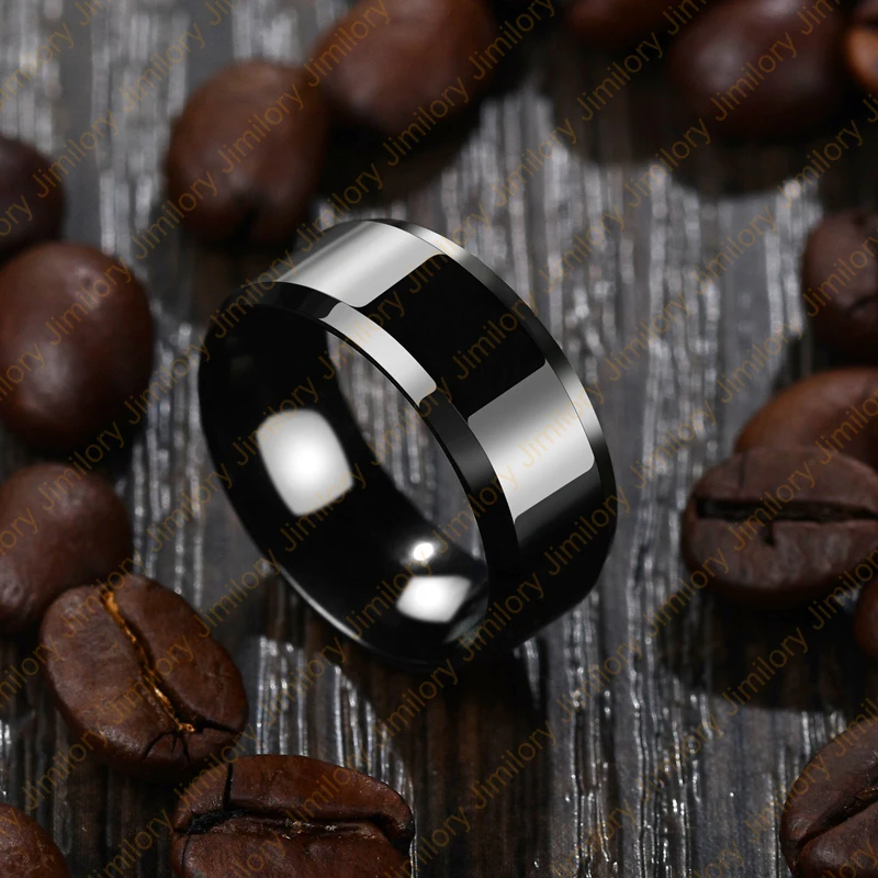 Atoztide простые черные Титан Сталь кольцо гладкой Нержавеющая сталь Lord Кольца Для мужчин подарок 6 цветов