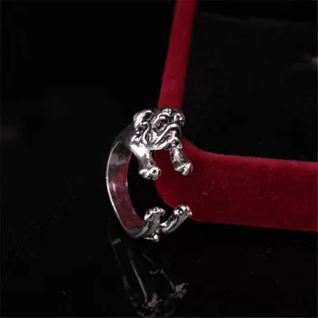 

RONGQING 12pcs/pcs Jewelry Adjustable dog Ring Design Cute Fashion Jewelry Cat Ring For Women Girl Gifts