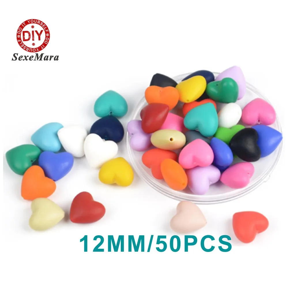 50Pieces 1.2CM DIY Silicone Bead Craft Set for baby, Baby Teething