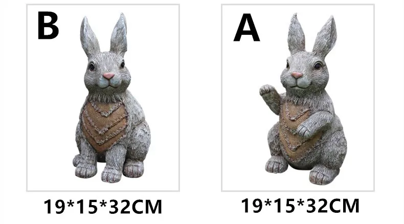 Resin Art Decoration Cartoon Sculpture Decoration Simulation Animal Rabbit Garden Decoration Outdoor Oraments