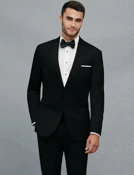 

High Quality Two Button Black Groom Tuxedos Groomsmen Men's Wedding Prom Suits Custom Made (Jacket+Pants+Girdle+Tie) K:118