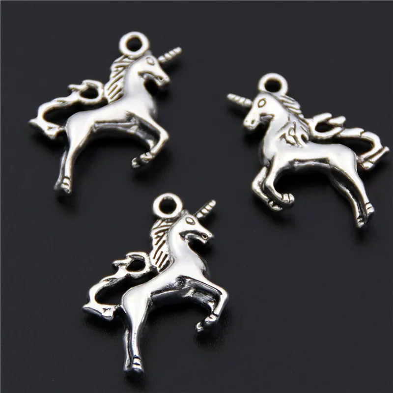 

10pcs Zinc Alloy Silver Color Unicorn Charms Fancy Animal Kawaii Diy Pendants Jewelry Making Necklace A2460