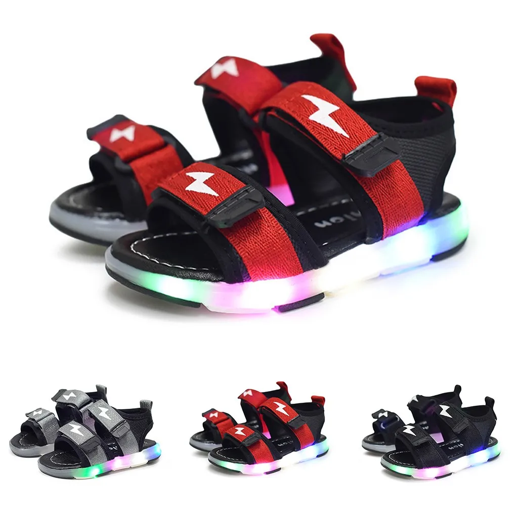 Детская обувь для маленьких мальчиков и девочек, светильник ning, светодиодный светильник, светящиеся спортивные сандалии для бега, кроссовки, обувь, детские сандалии для детей