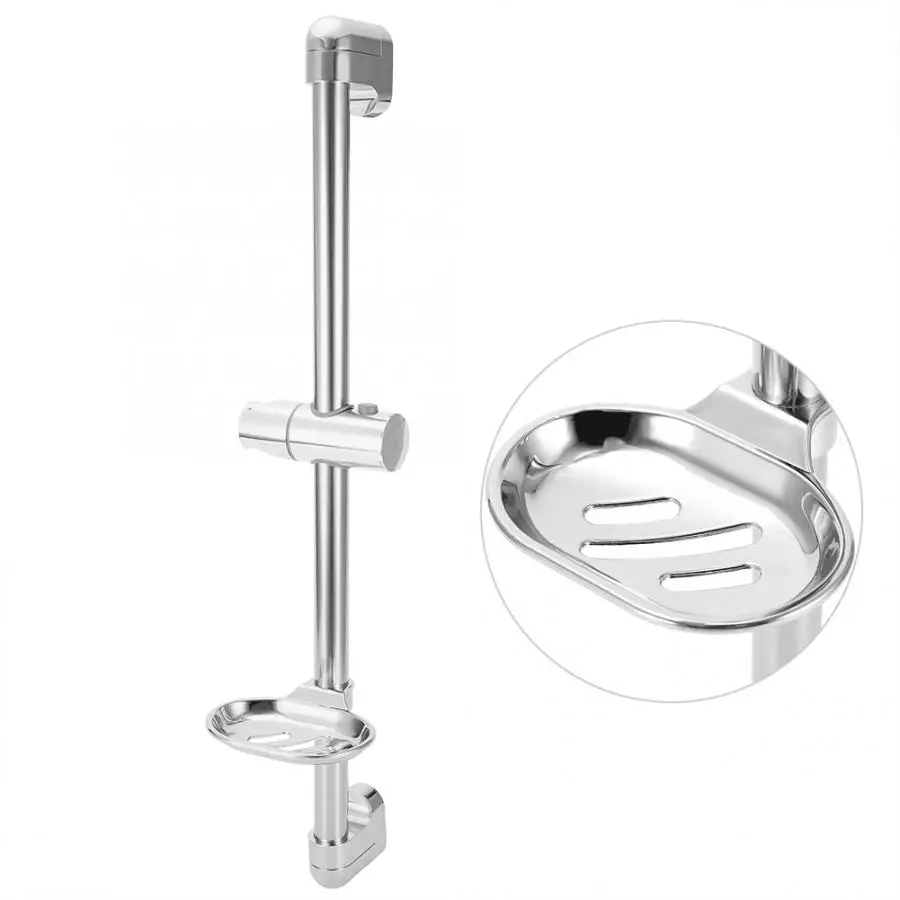 

Stainless Steel Lifting Handhold Shower Head Holder Bracket with Soap Box G1/2" Shower Slide Bar